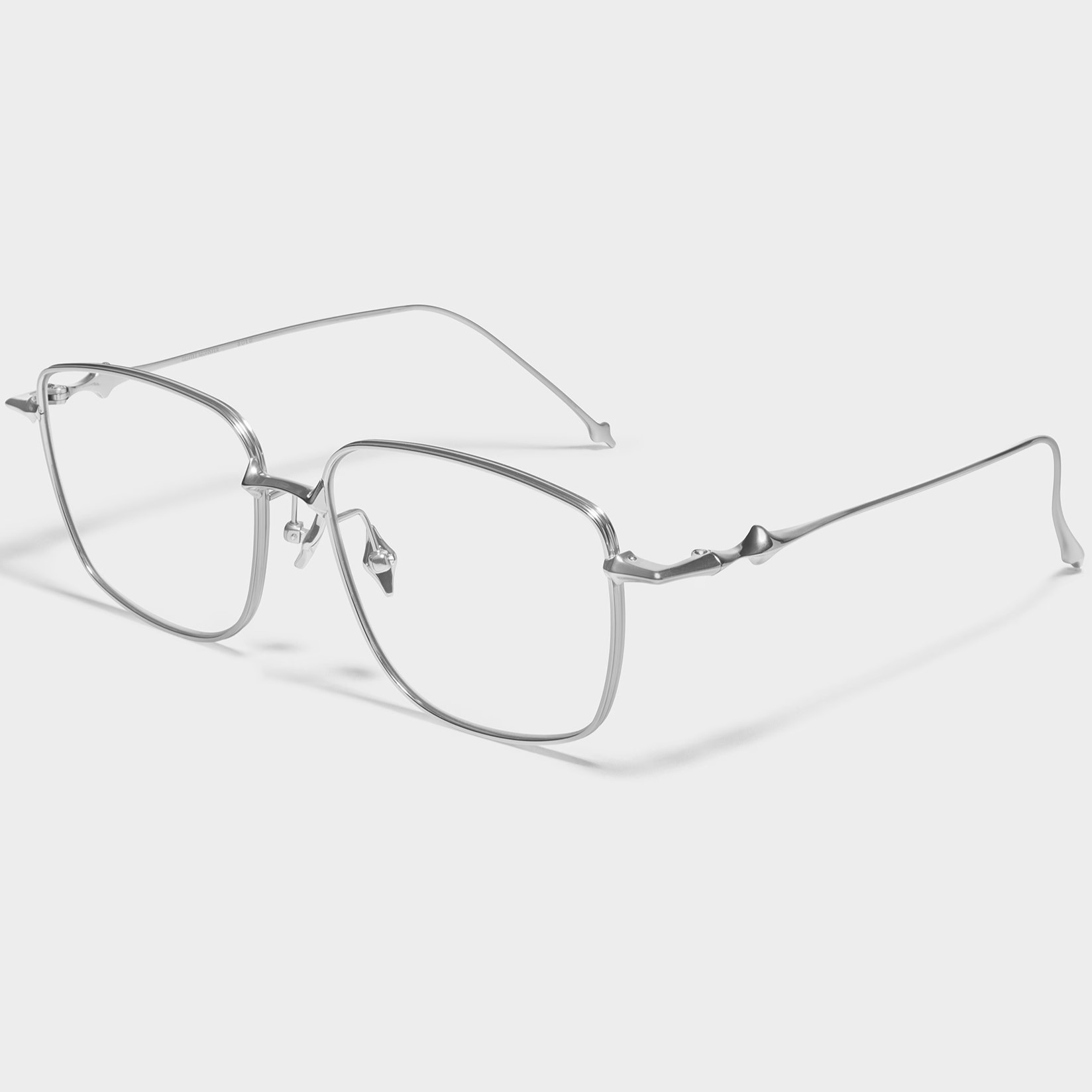 KÍNH GIẢ CẬN GENTLE MONSTER ACADEMYA 02 CLEAR LENSES SILVER METAL FRAME 4
