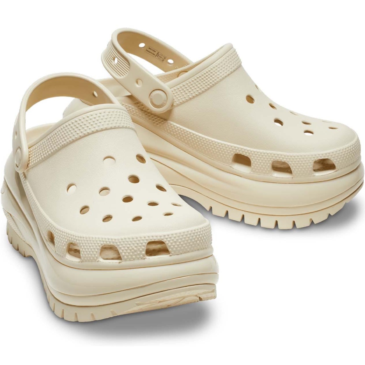 DÉP CROCS NỮ ĐẾ CAO CÓ QUAI CLASSIC MEGA CRUSH CLOGS BONE 1