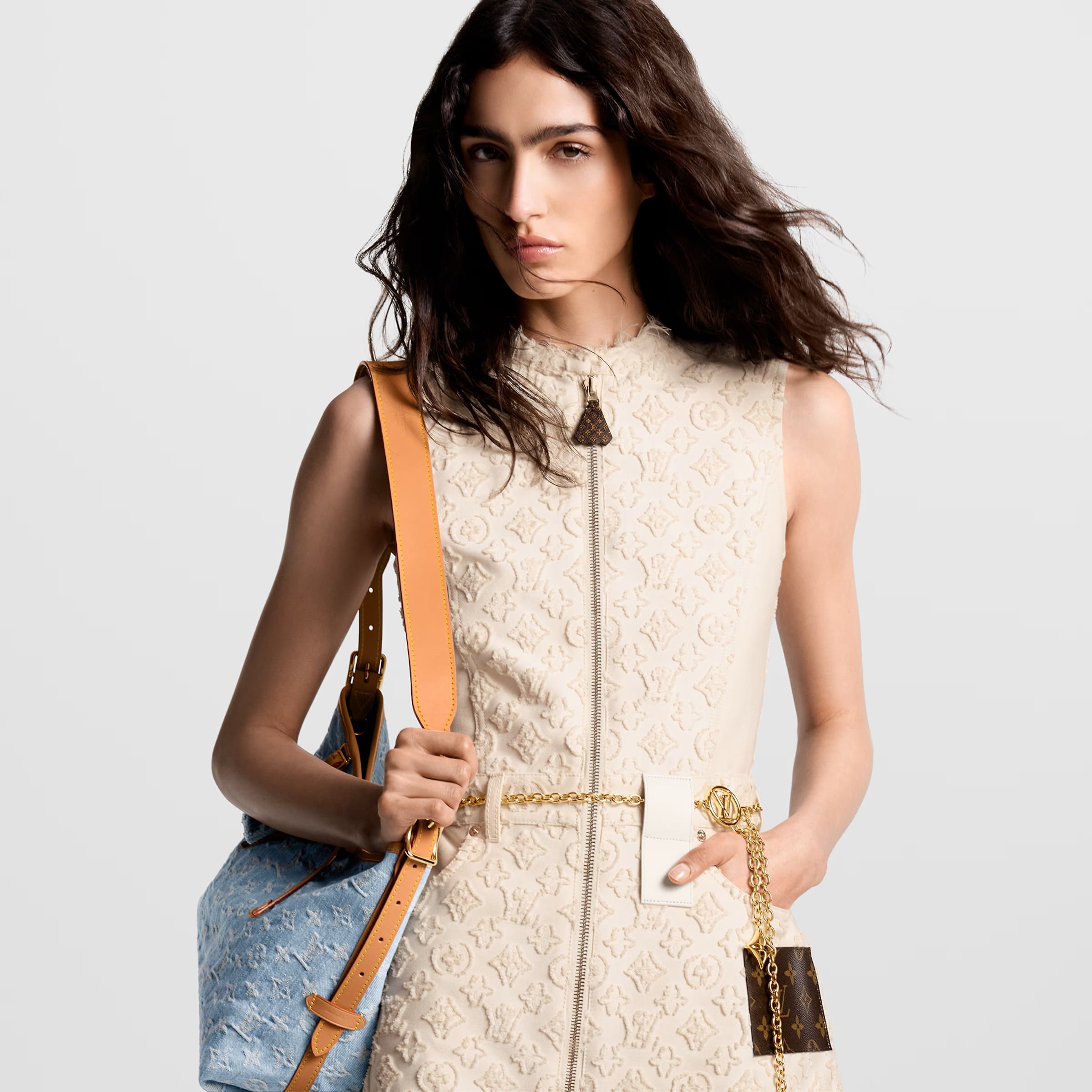 ÁO ĐẦM LV LOUIS VUITTON MONOGRAM FIL COUPÉ ZIP-UP DRESS 1AFSQX 5
