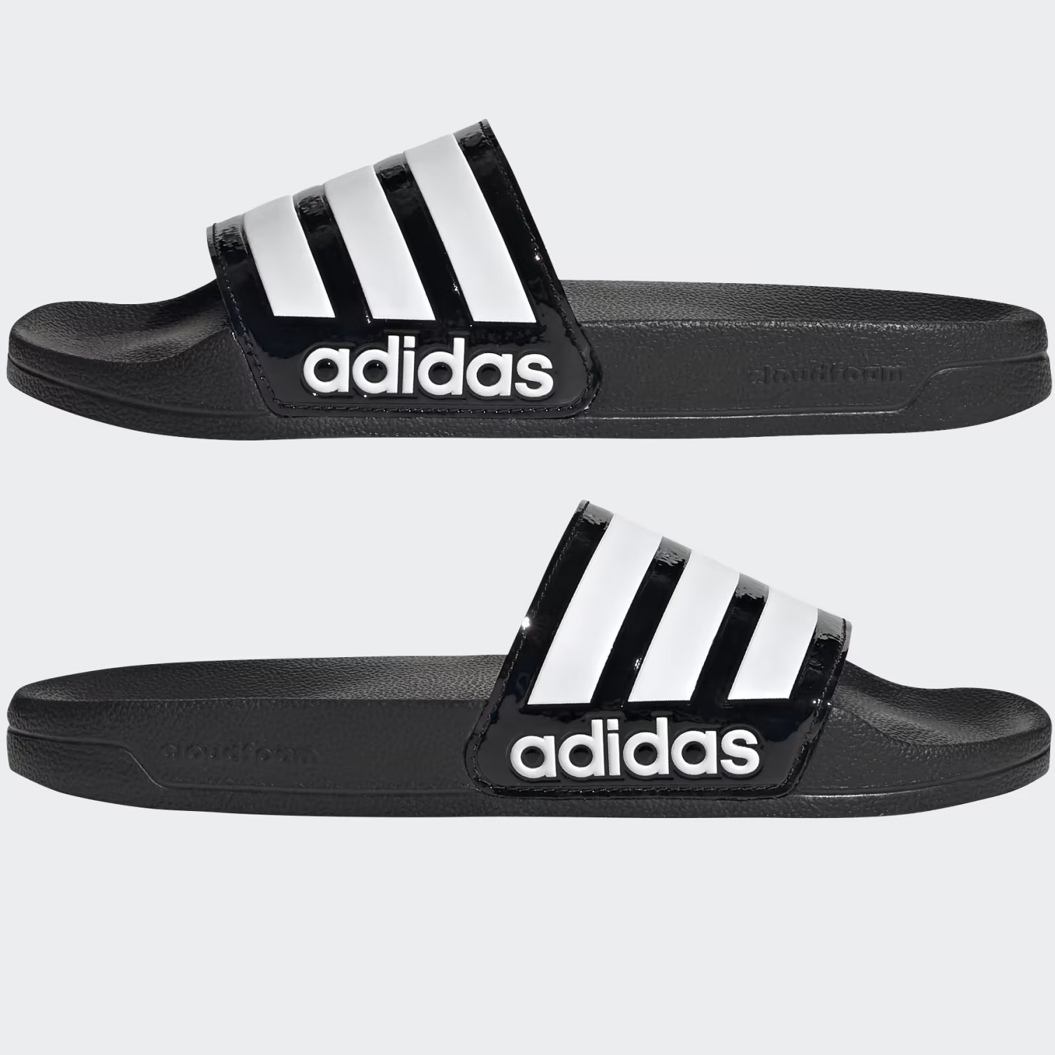 Dép sọc trắng đen Adidas Quai Ngang Adilette Shower Slides Core Black Cloud White FZ2852 4