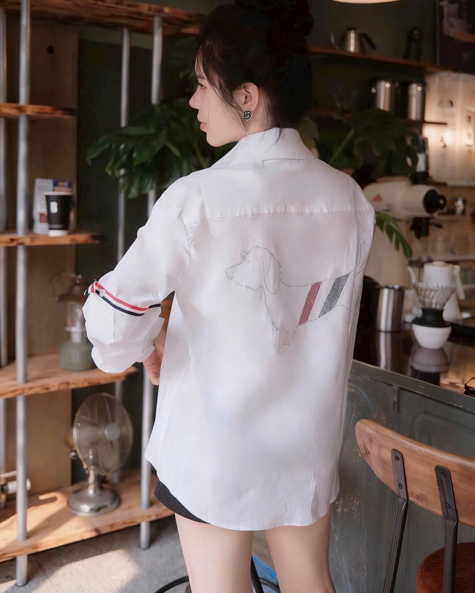 Áo sơ mi tay dài Thom Browne đính đá 5