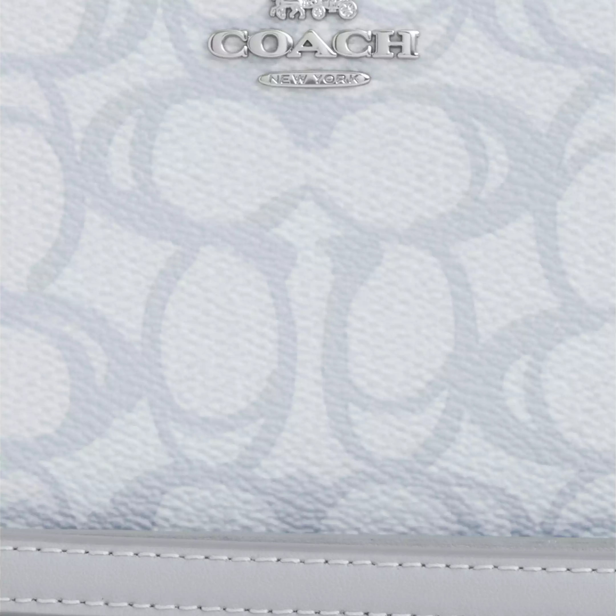 Ví dài Coach Long Zip Around Wallet In Sketch Signature Canvas Ice Blue CBO02 2