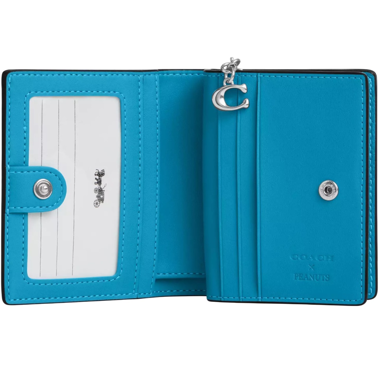 Ví ngắn cầm tay Coach X Peanuts Snap Wallet With Linus Parrot Blue Multi CBN91 1