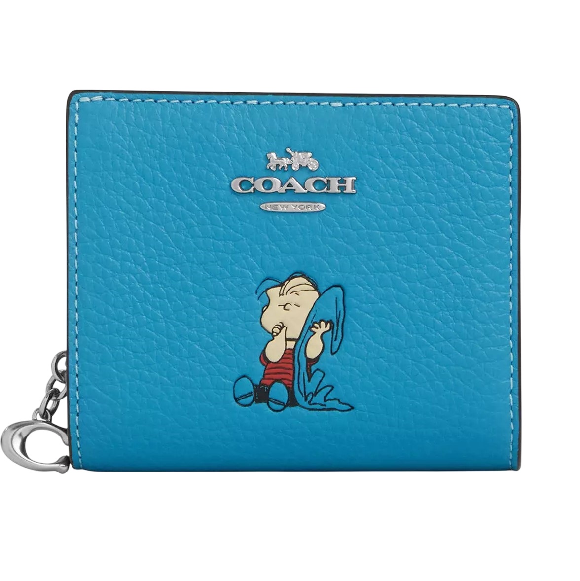 Ví ngắn cầm tay Coach X Peanuts Snap Wallet With Linus Parrot Blue Multi CBN91 4