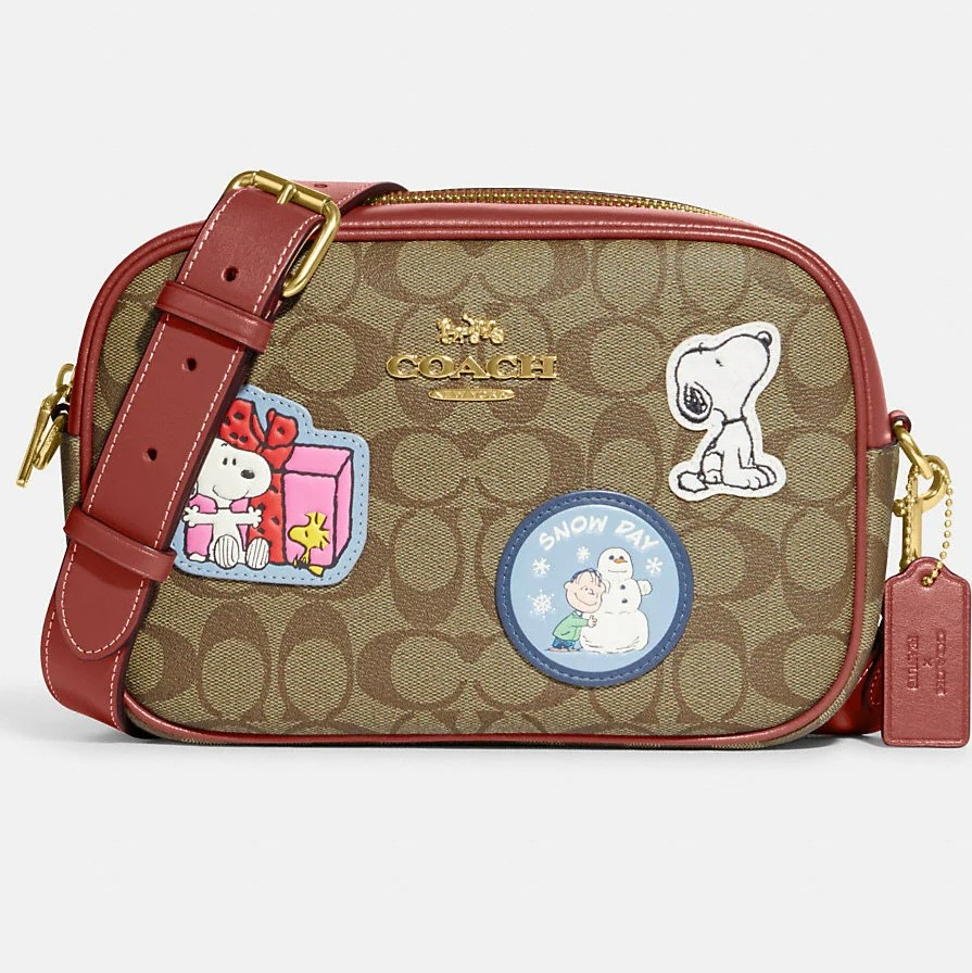TÚI NỮ COACH X PEANUTS JAMIE CAMERA BAG IN SIGNATURE CANVAS WITH PATCHES 3