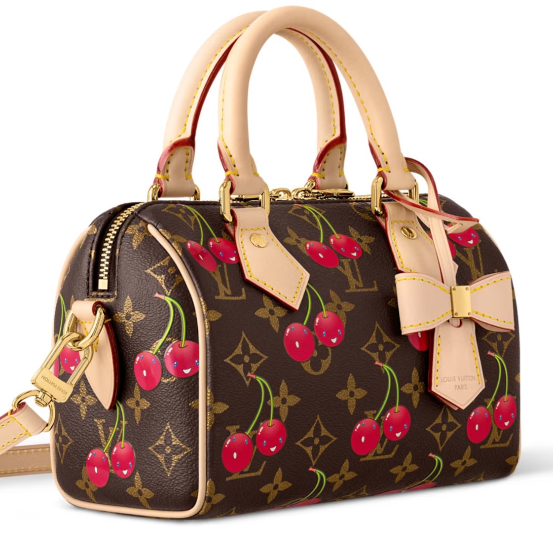 Túi xách Louis Vuitton Speedy Bandoulière 20 LV x TM Monogram Cherry Canvas 6