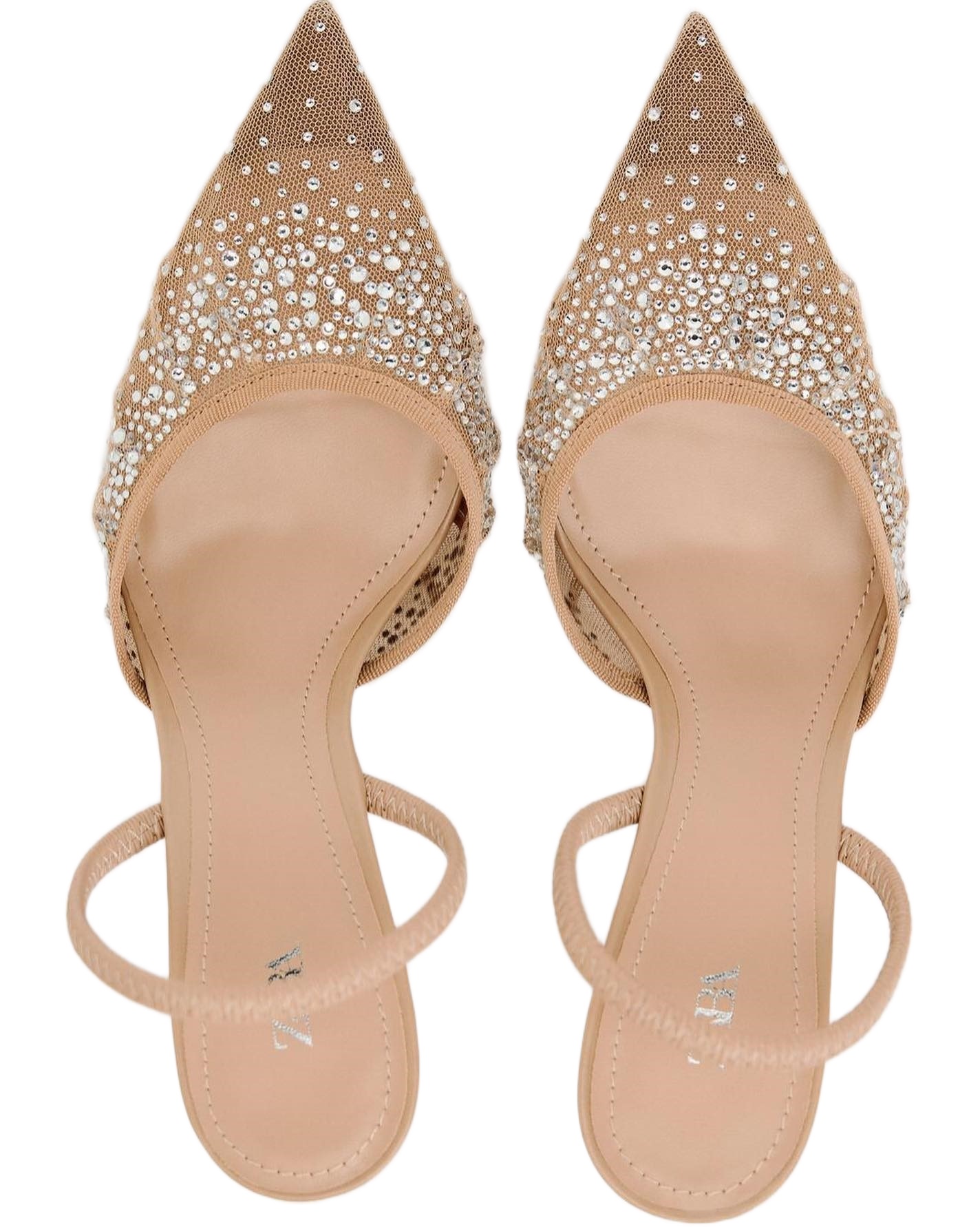 Guốc cao gót Zara Mesh Heeled Mules with Back Strap Pointed Toe Pumps 11