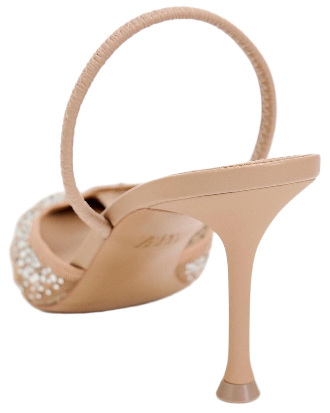 Guốc cao gót Zara Mesh Heeled Mules with Back Strap Pointed Toe Pumps 7