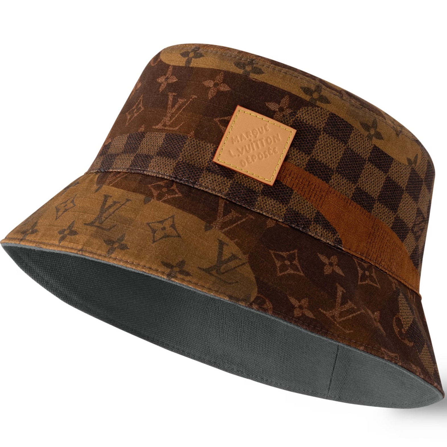 Nón vành unisex LV Louis Vuitton Monogram Landscape Reversible Bucket Hat 3