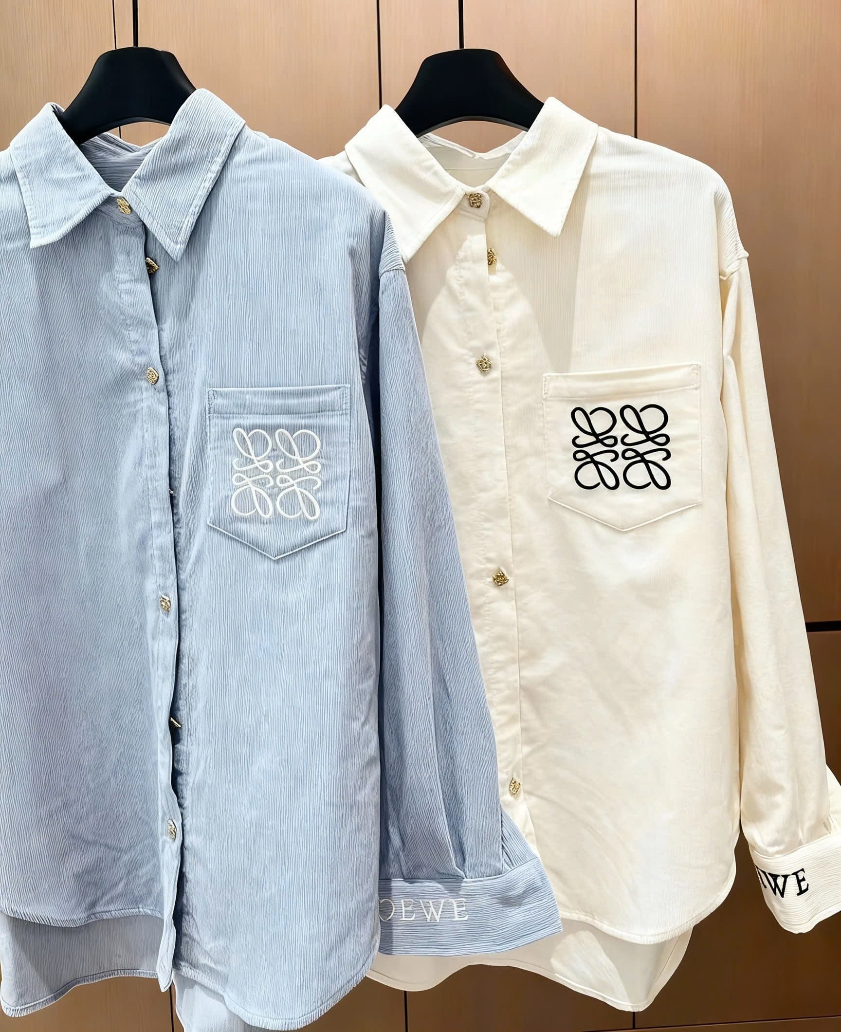 Combo áo sơ mi quần dài xanh trắng Loewe 5