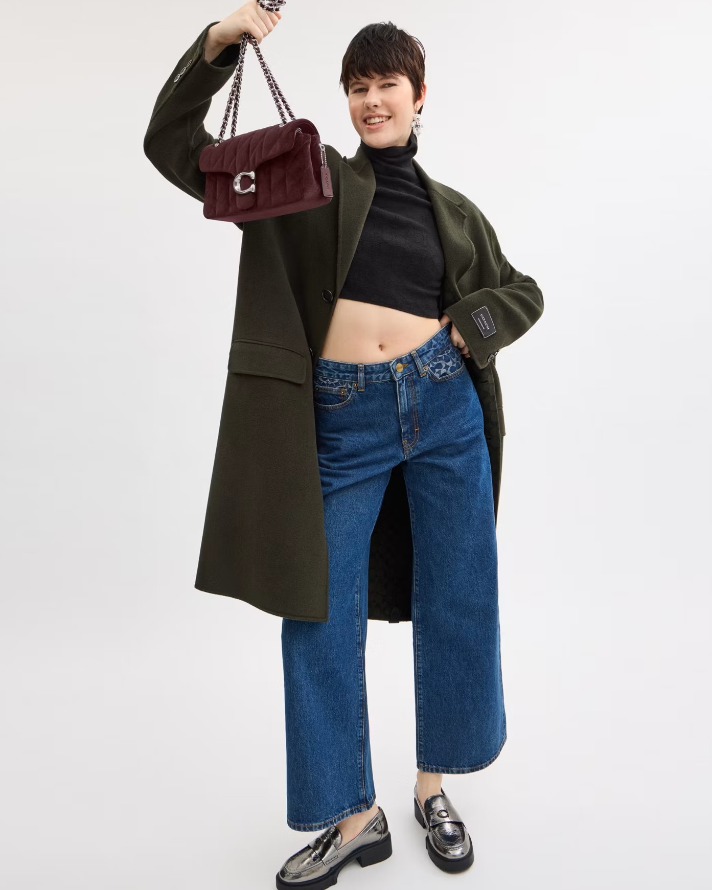 Túi đeo chéo Coach Tabby Shoulder Bag 26 With Quilting Merlot CW607 8