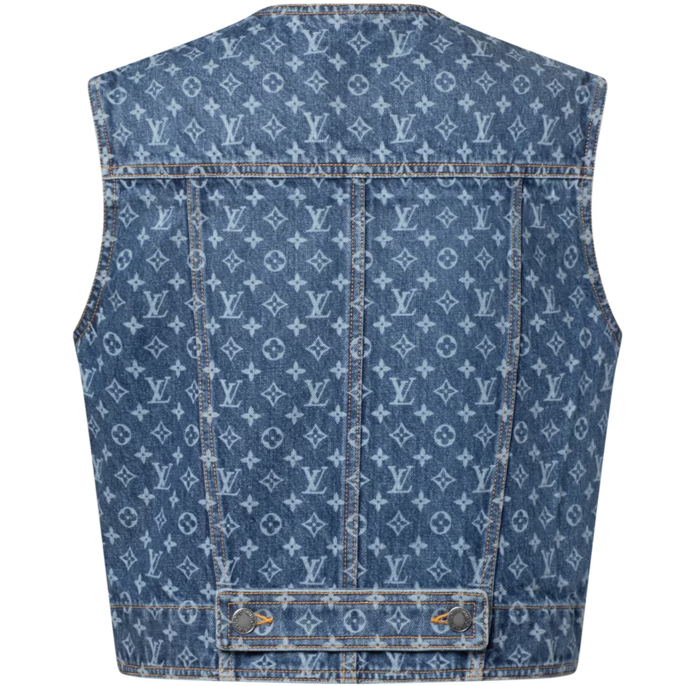 Áo nữ Louis Vuitton Sleeveless Monogram Denim Jacket Blue 5