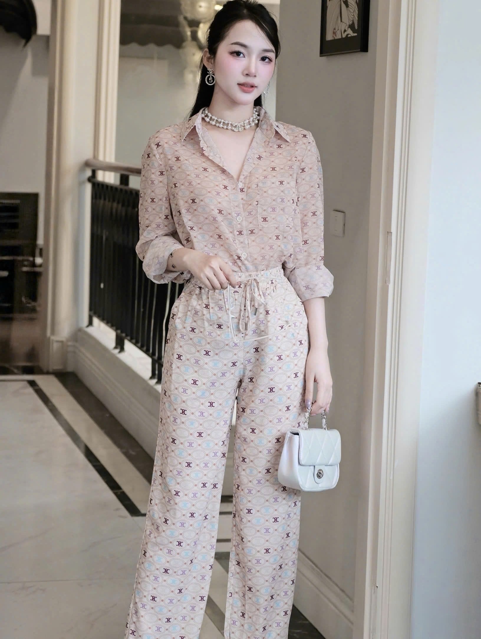 Combo bộ áo dài tay quần dài suông Celine 3