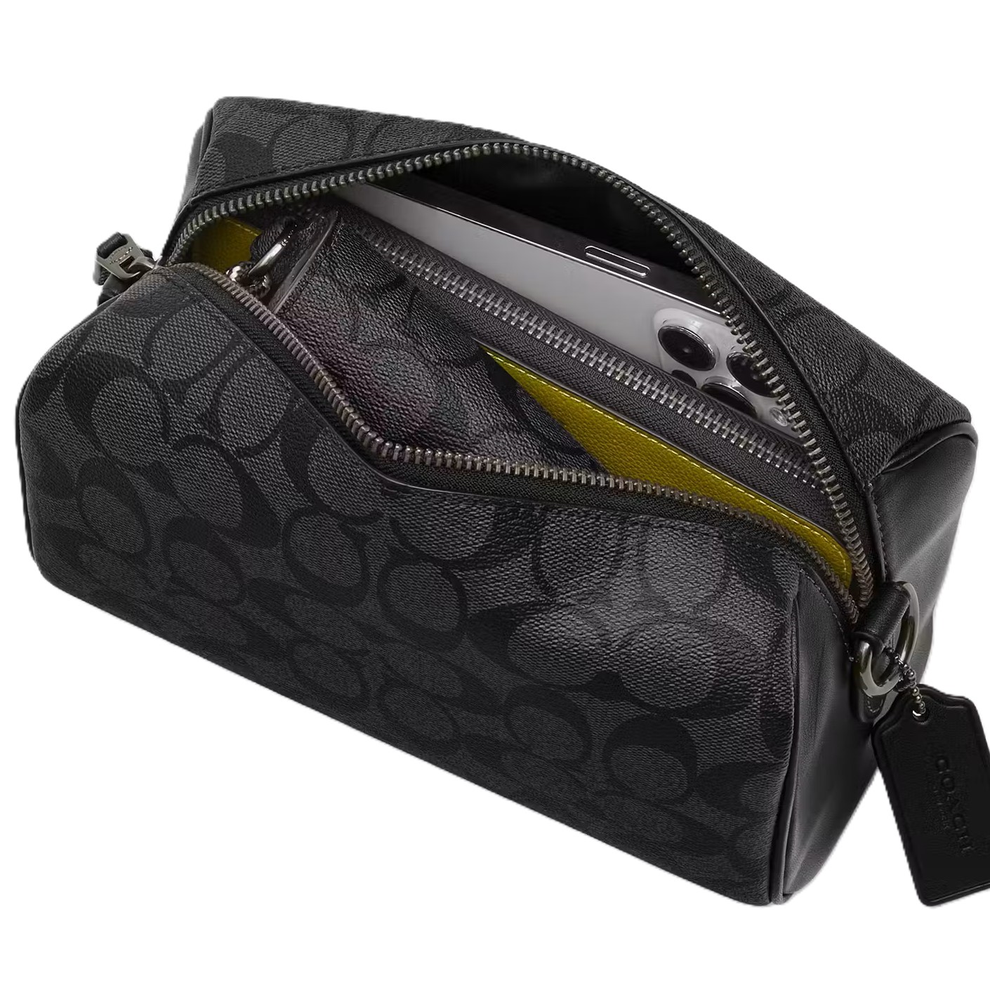 Túi đeo chéo Coach Axle Crossbody Bag in Signature Canvas Gray Charcoal CV762 3