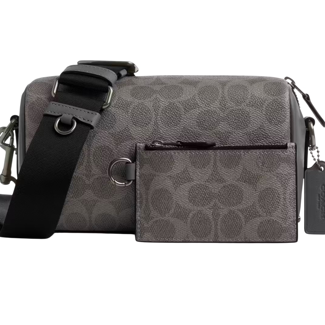 Túi đeo chéo Coach Axle Crossbody Bag in Signature Canvas Gray Charcoal CV762 6
