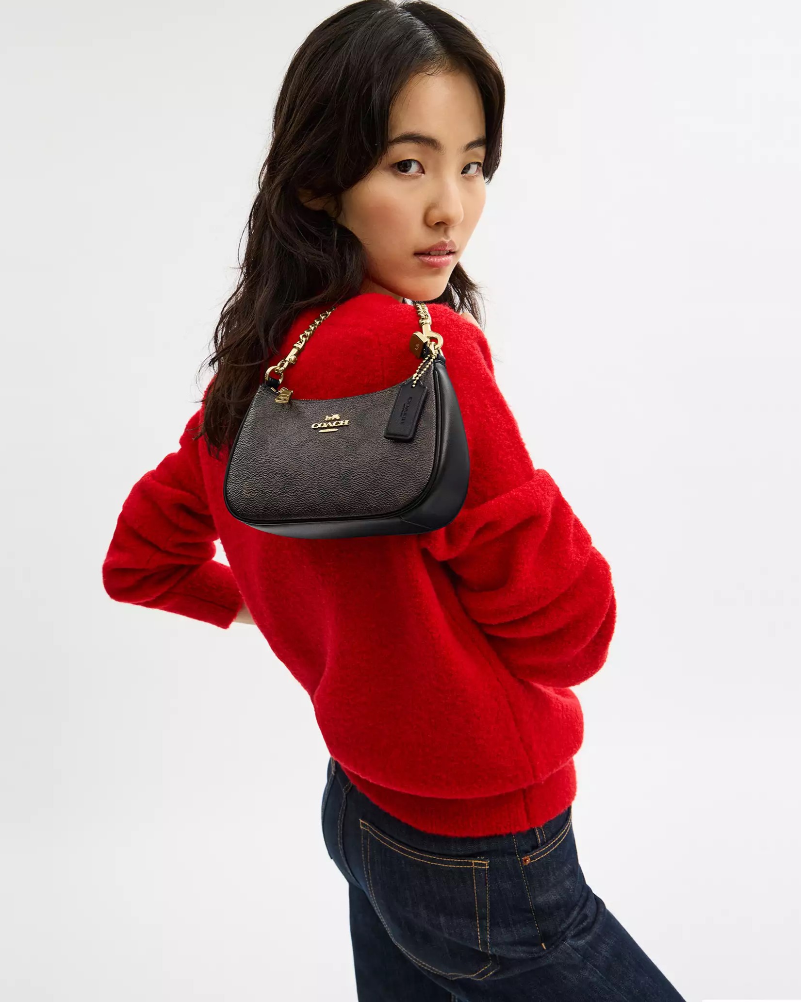 Túi đeo chéo Coach Teri Mini Crossbody Bag In Signature Canvas Walnut CW323 1