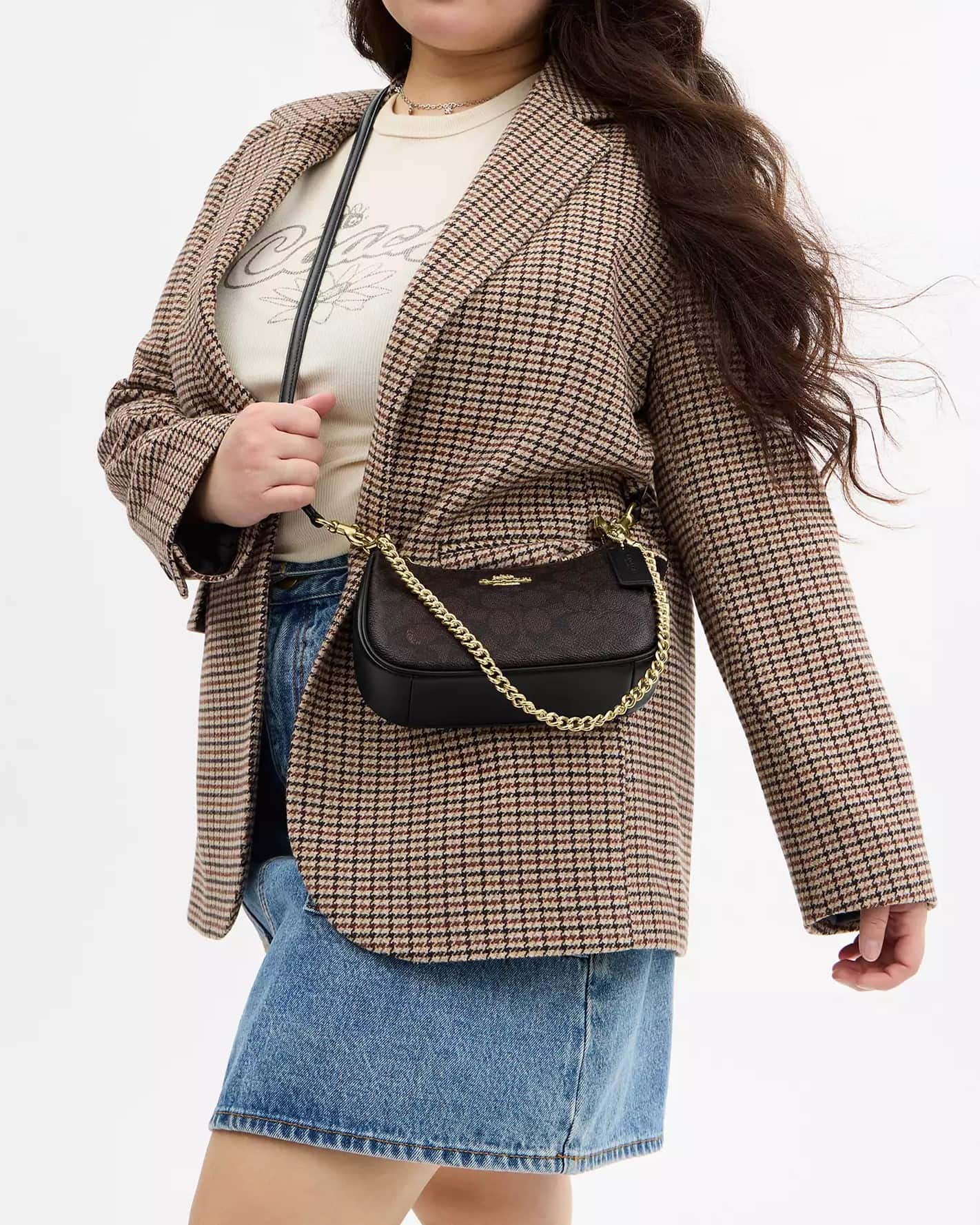 Túi đeo chéo Coach Teri Mini Crossbody Bag In Signature Canvas Walnut CW323 2