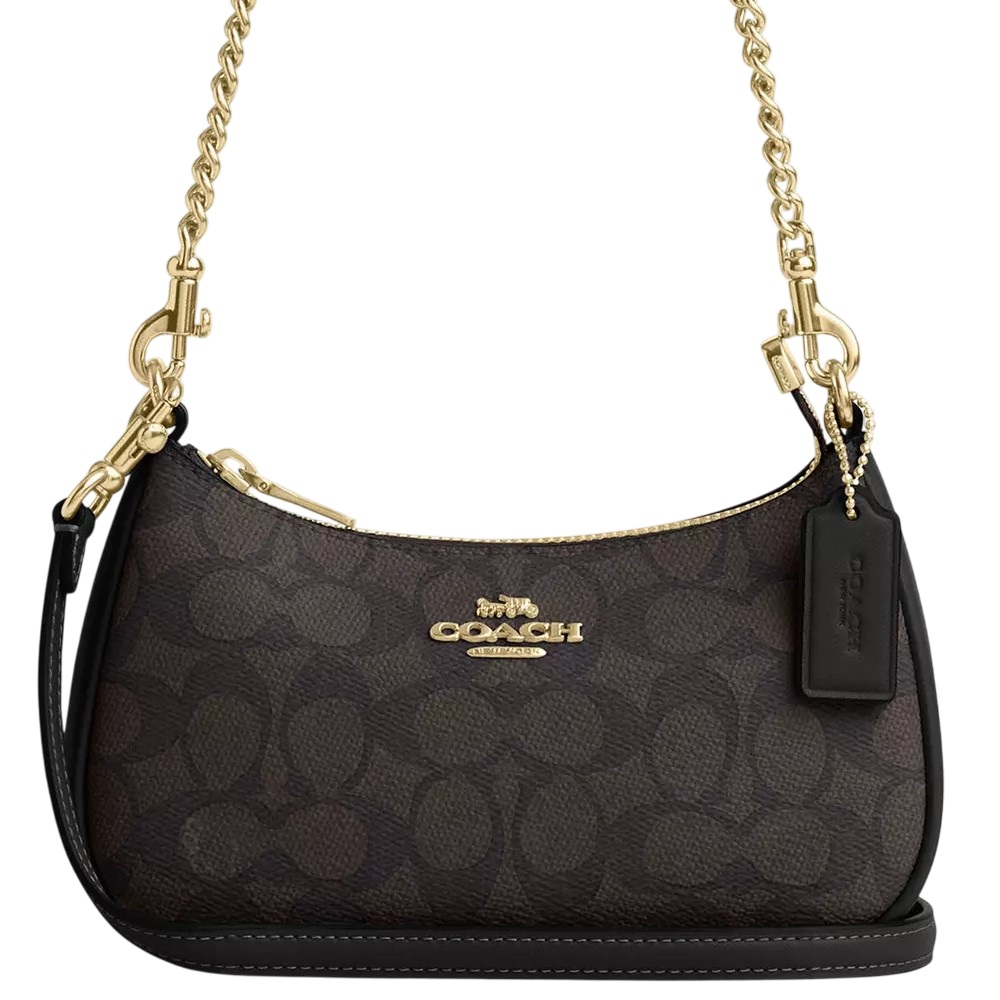 Túi đeo chéo Coach Teri Mini Crossbody Bag In Signature Canvas Walnut CW323 5