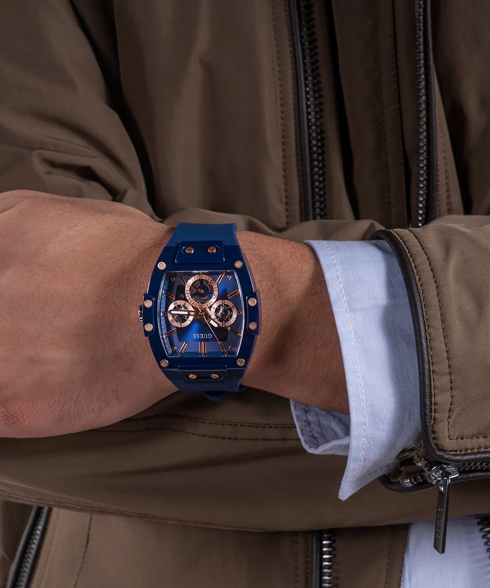  Đồng hồ đeo tay Guess Chính Hãng Nam GW0203G7 Blue Silicone Men s Watch 2