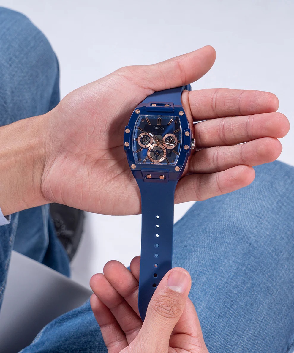  Đồng hồ đeo tay Guess Chính Hãng Nam GW0203G7 Blue Silicone Men s Watch 3
