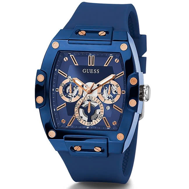  Đồng hồ đeo tay Guess Chính Hãng Nam GW0203G7 Blue Silicone Men s Watch 4