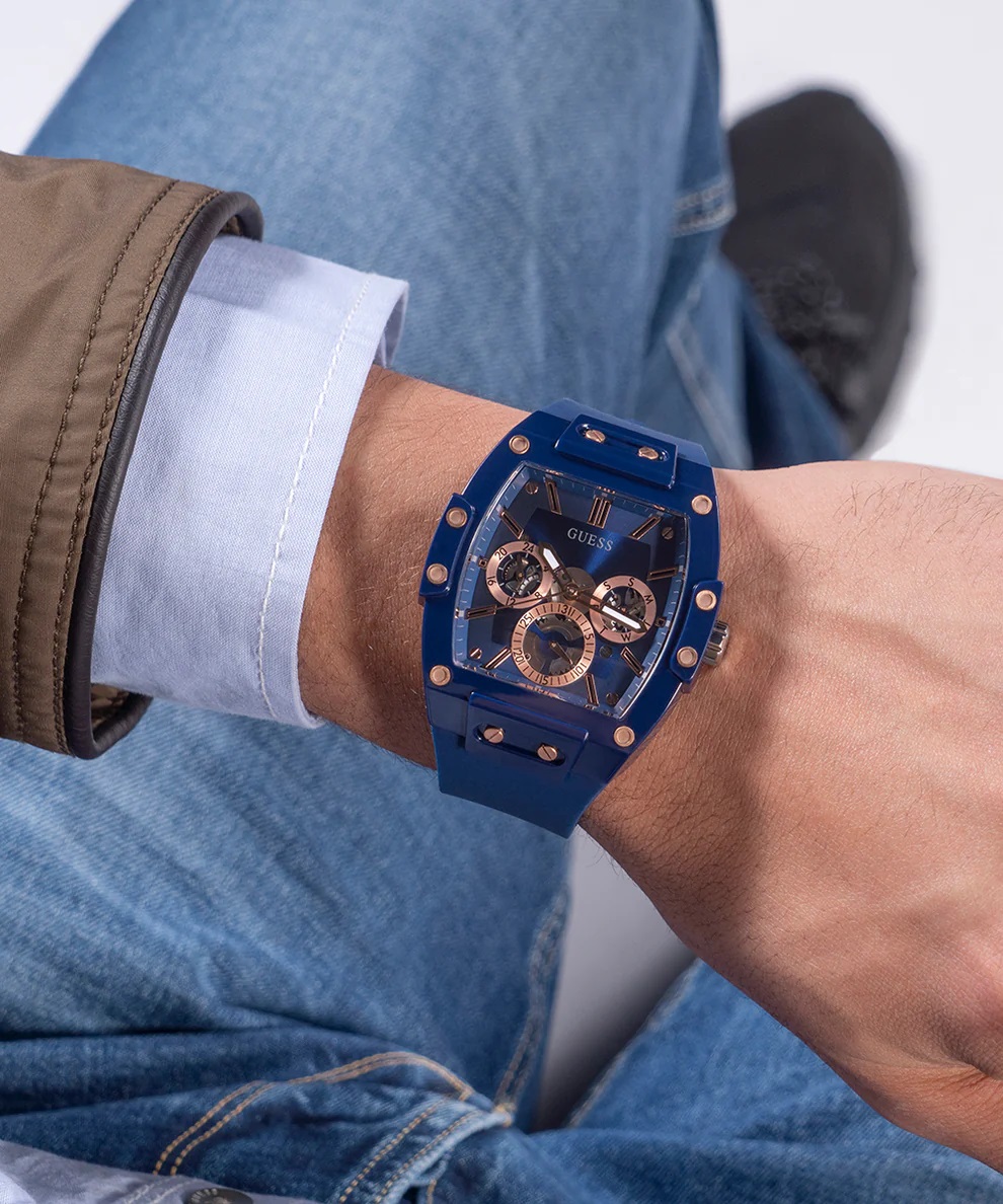  Đồng hồ đeo tay Guess Chính Hãng Nam GW0203G7 Blue Silicone Men s Watch 5