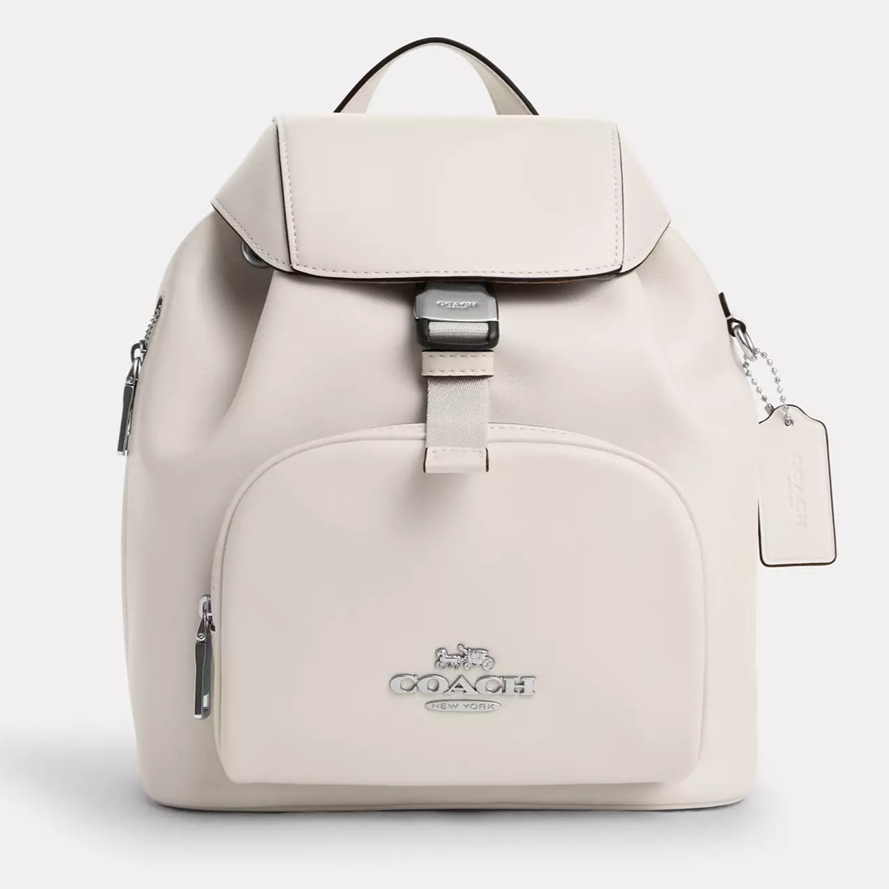 BA LÔ MÀU TRẮNG COACH PACE SILVER CHALK REFINED CALF LEATHER BACKPACK CR100 2