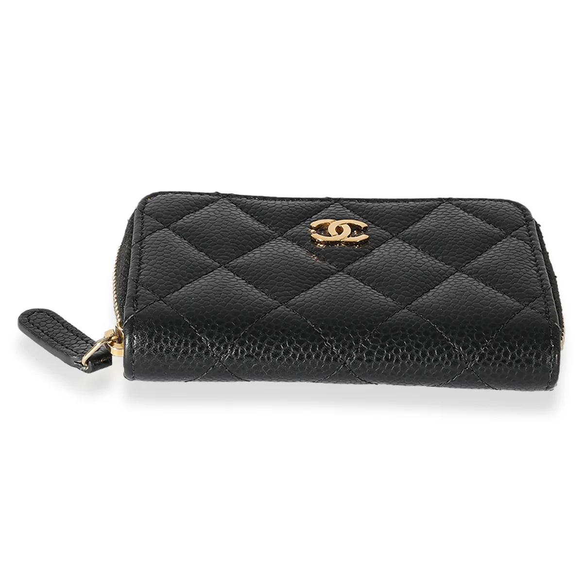 Ví nữ mini Chanel Black Caviar Zip Coin Purse 10