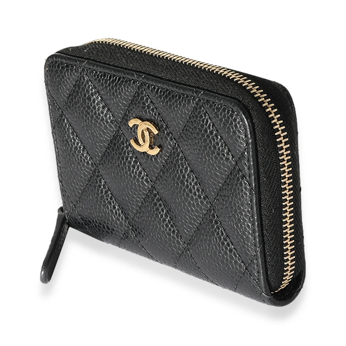 Ví nữ mini Chanel Black Caviar Zip Coin Purse 11
