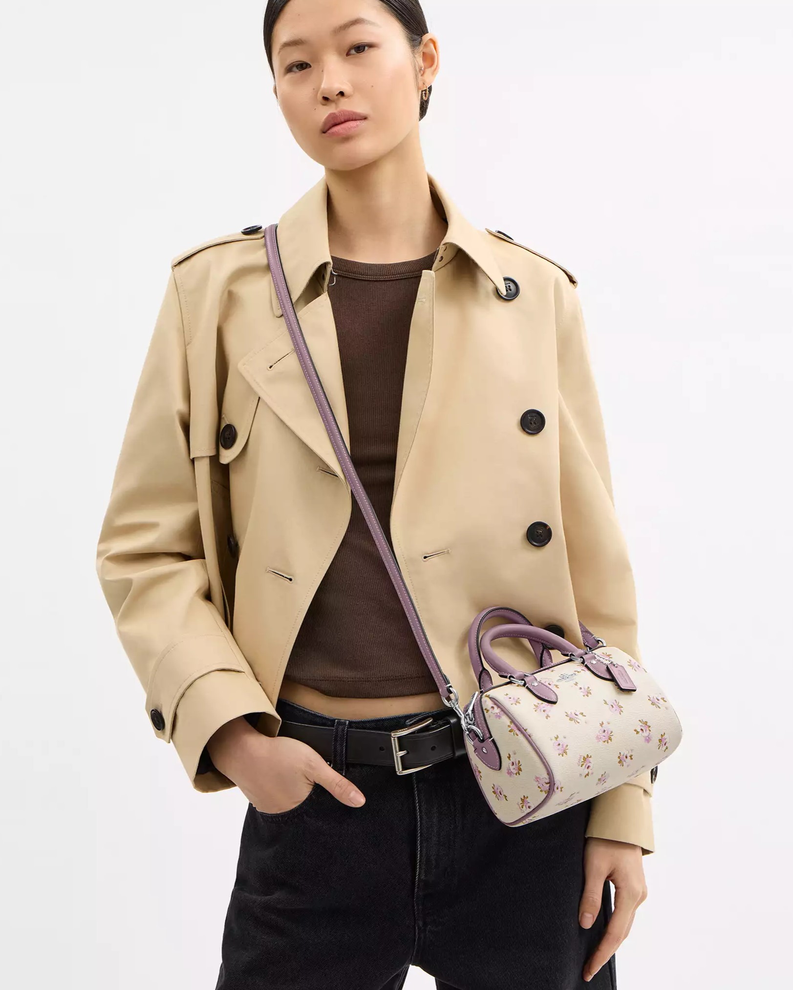 Túi đeo chéo Coach Mini Rowan Crossbody Bag With Floral Print Chalk Multi CAL69 7