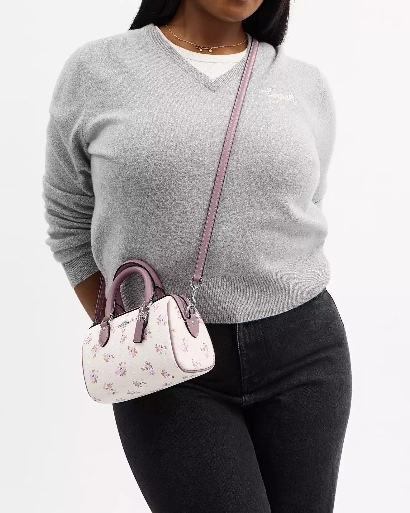 Túi đeo chéo Coach Mini Rowan Crossbody Bag With Floral Print Chalk Multi CAL69 6