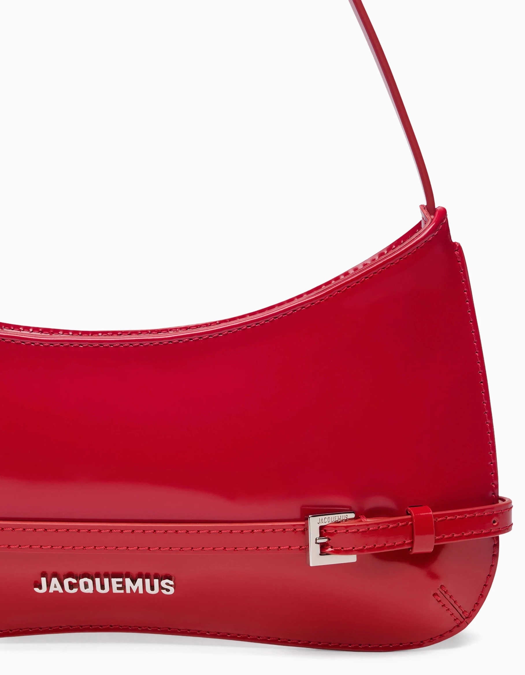 Túi kẹp nách nữ Jacquemus Le Bisou Ceinture Patent Leather Shoulder Bag Red 2