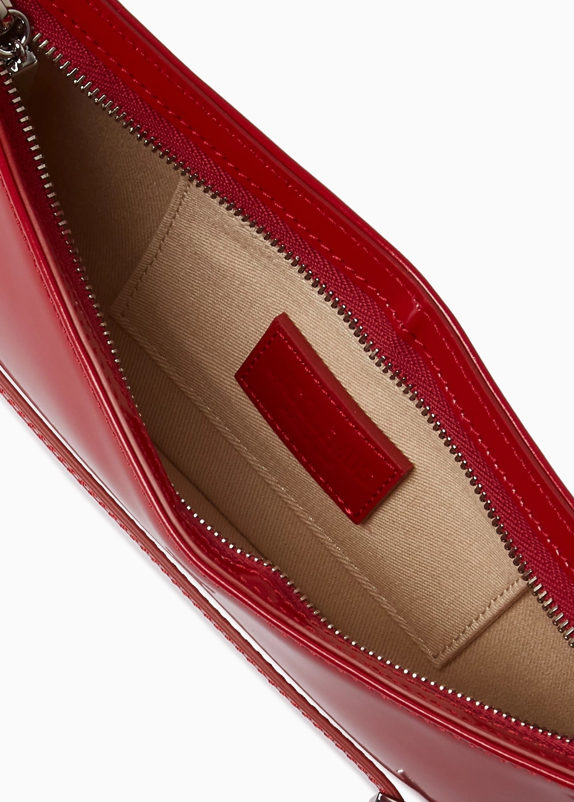 Túi kẹp nách nữ Jacquemus Le Bisou Ceinture Patent Leather Shoulder Bag Red 4