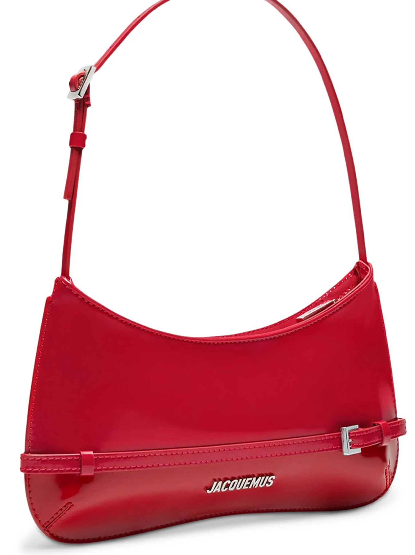 Túi kẹp nách nữ Jacquemus Le Bisou Ceinture Patent Leather Shoulder Bag Red 13