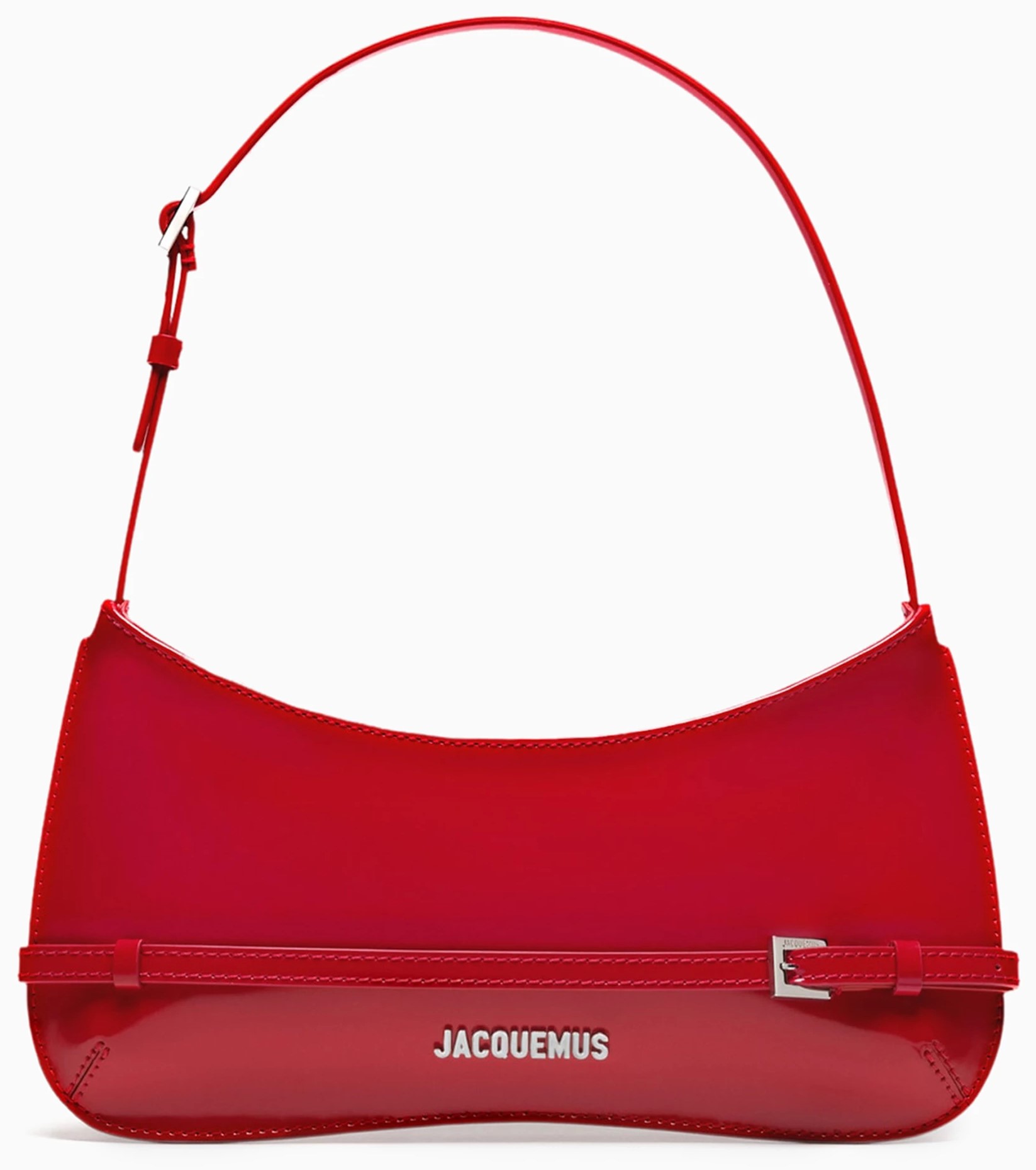 Túi kẹp nách nữ Jacquemus Le Bisou Ceinture Patent Leather Shoulder Bag Red 14