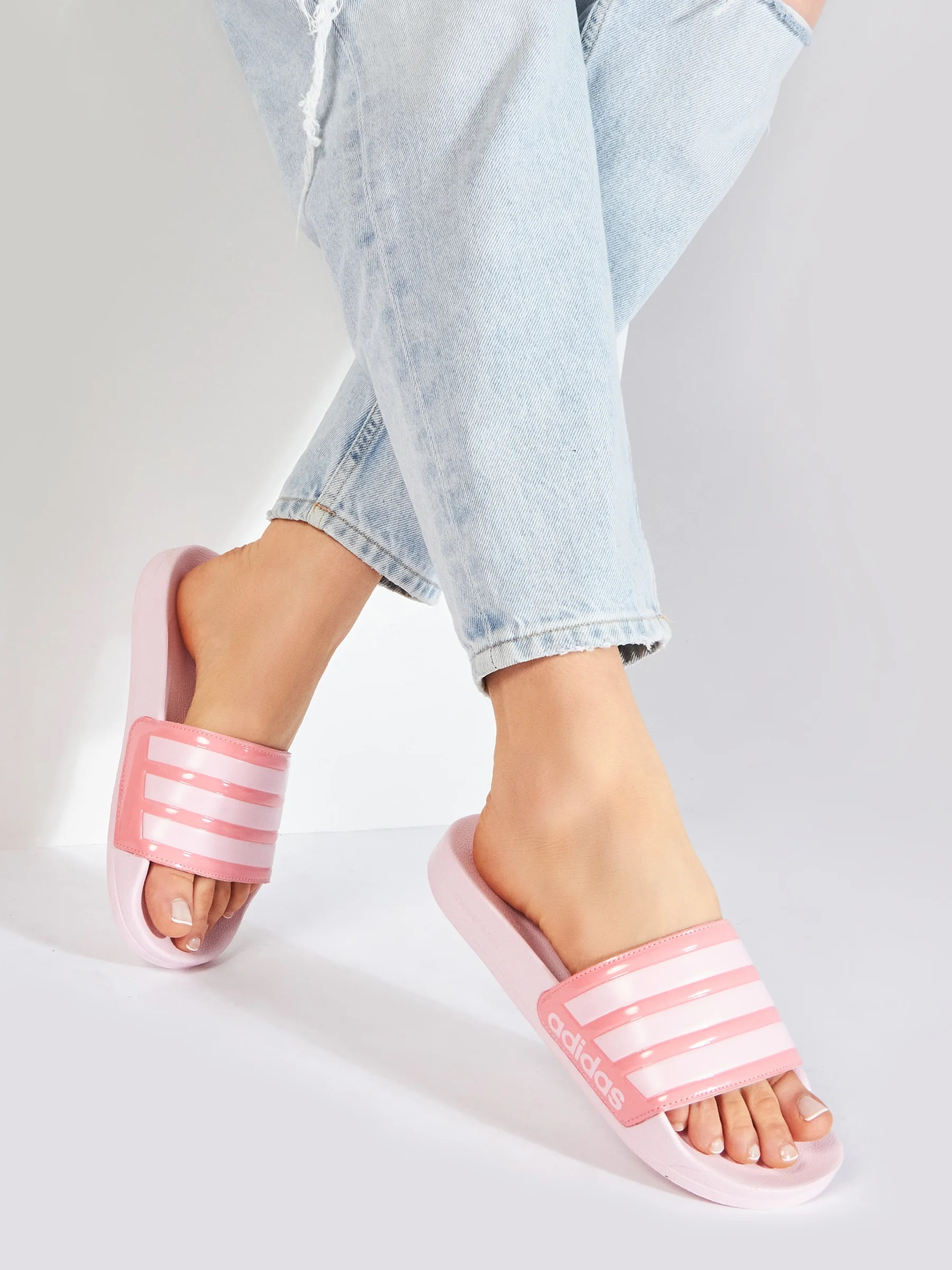 Dép Adidas nữ Quai Ngang Adilette Shower Slides Clear Pink Super Pop FZ2853 10