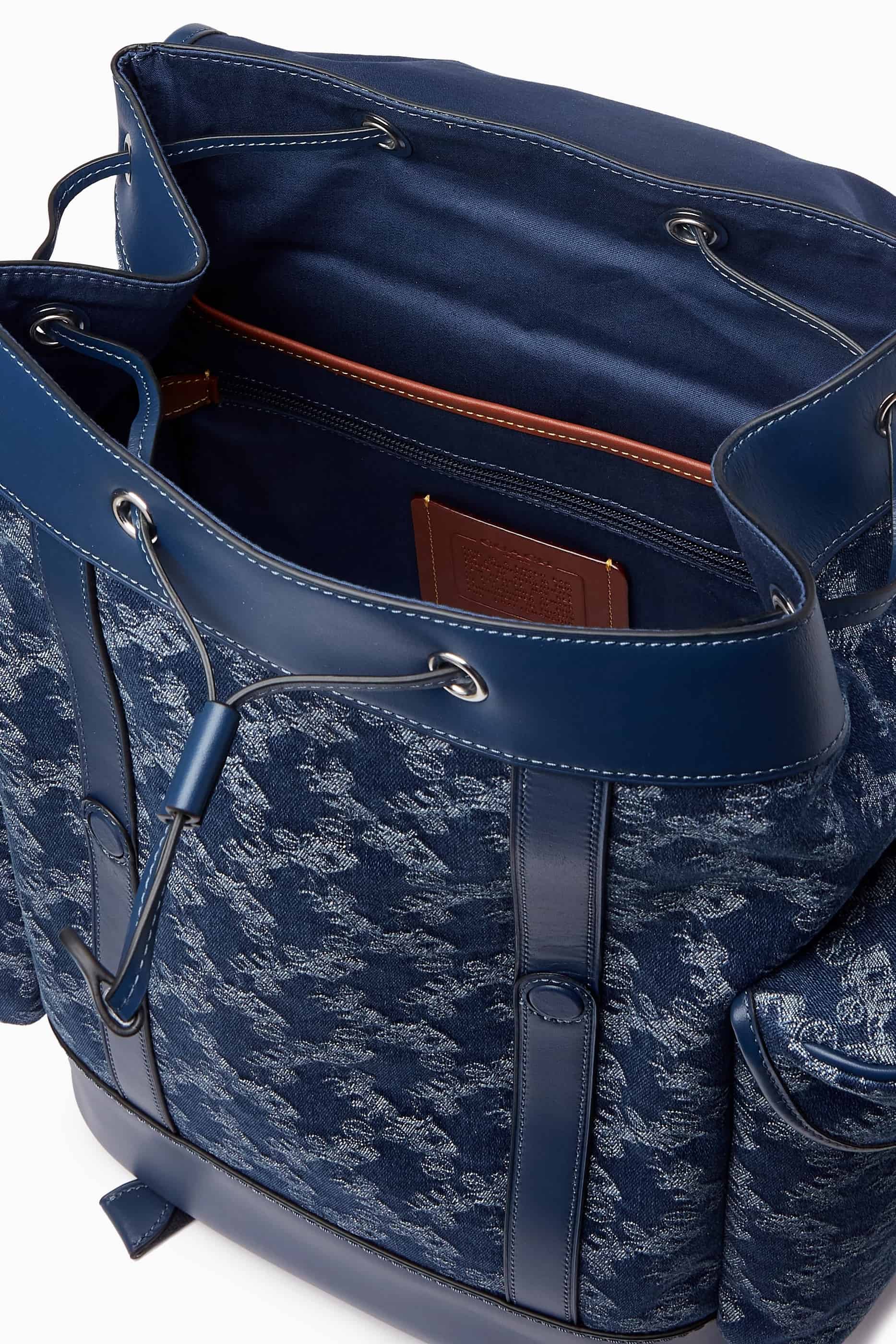Ba lô Coach Hitch Backpack With Horse And Carriage Print Deep Blue CAJ51 4