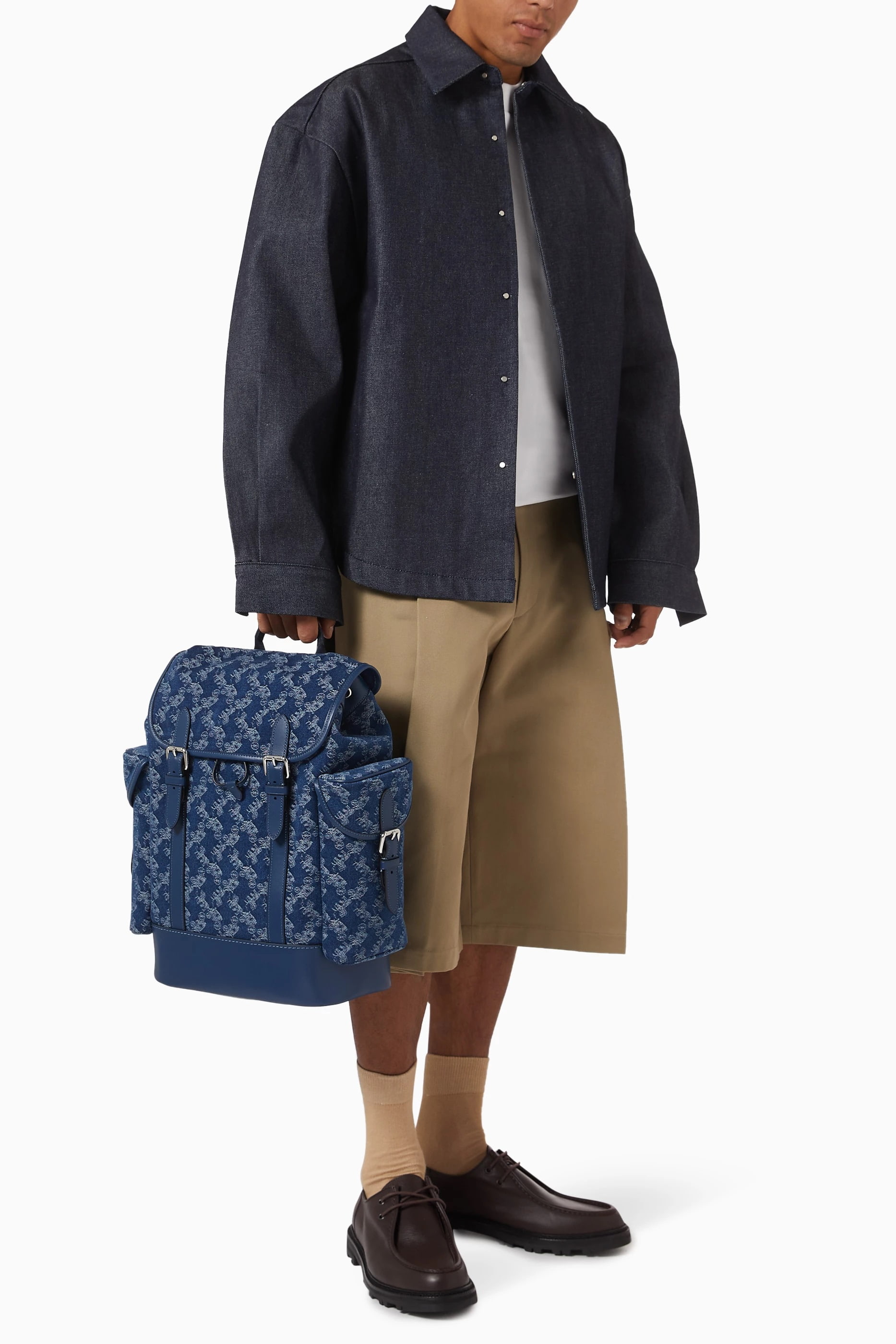 Ba lô Coach Hitch Backpack With Horse And Carriage Print Deep Blue CAJ51 6