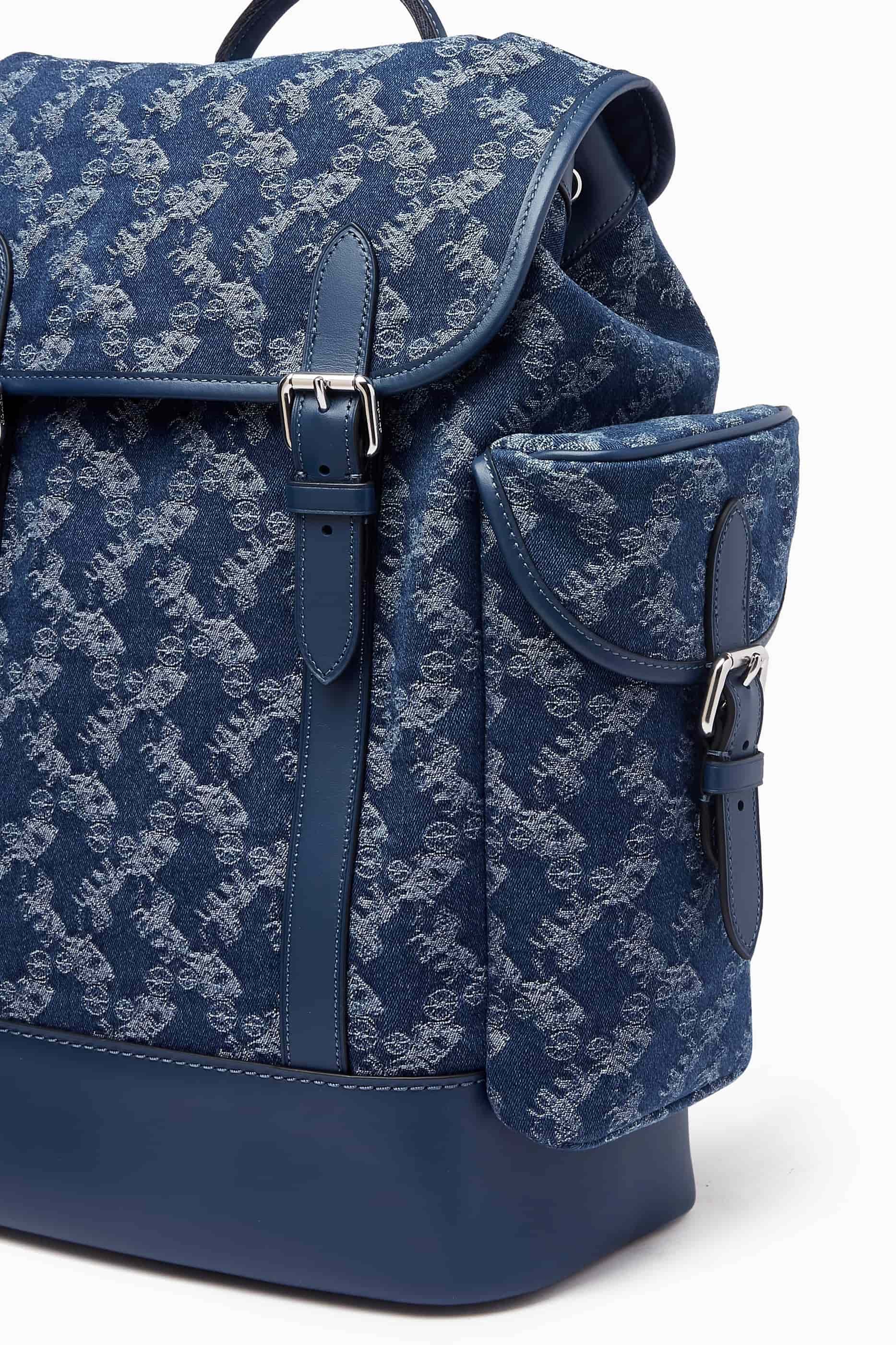 Ba lô Coach Hitch Backpack With Horse And Carriage Print Deep Blue CAJ51 8