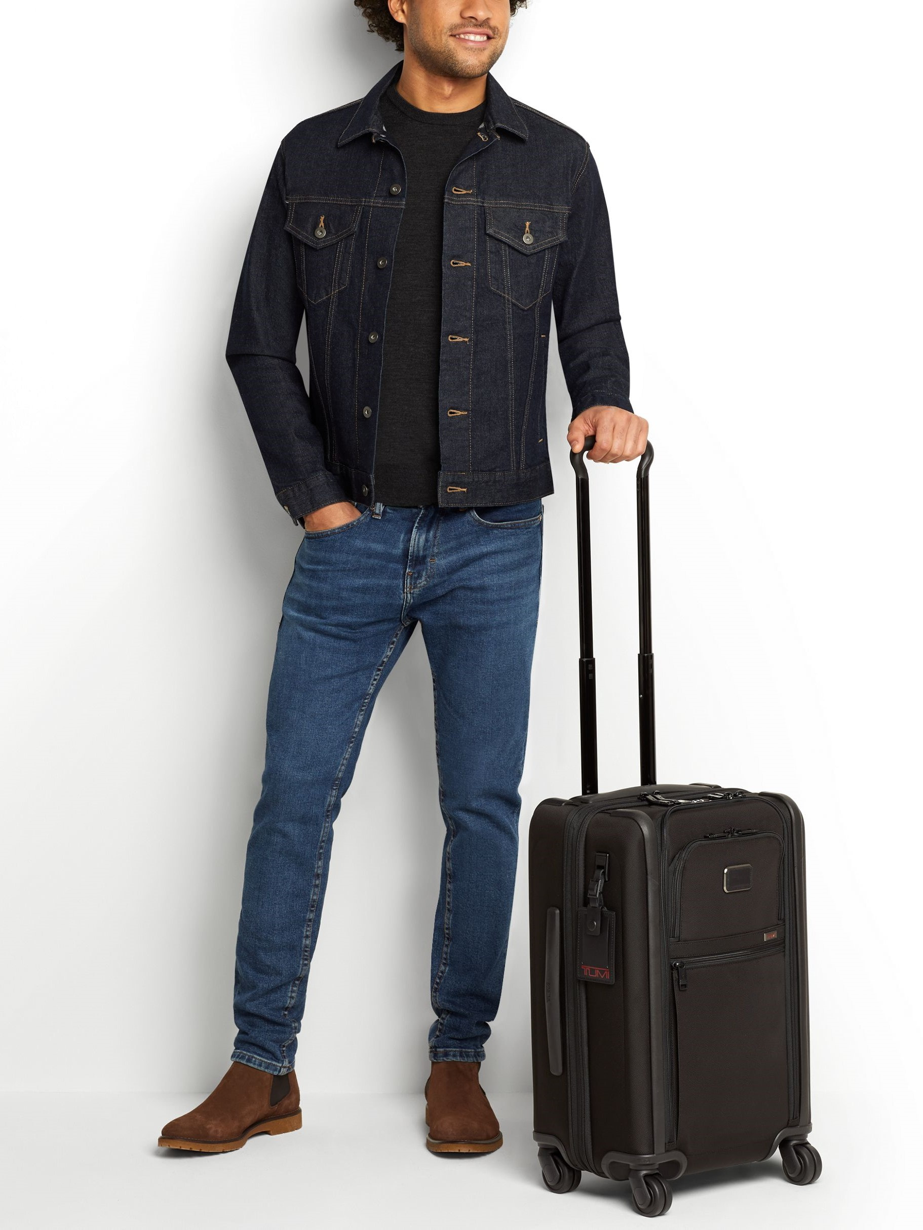 Vali đen Tumi Alpha International Dual Access 4 Wheeled Carry-On Black With Black Hardware 4