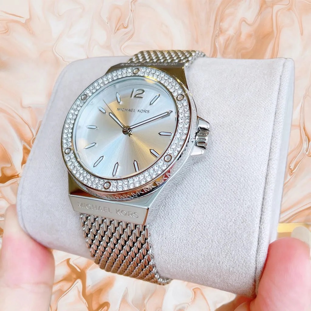 Đồng hồ đeo tay nữ Michael Kors Lennox Pave Silver Tone Mesh Watch MK7337 4