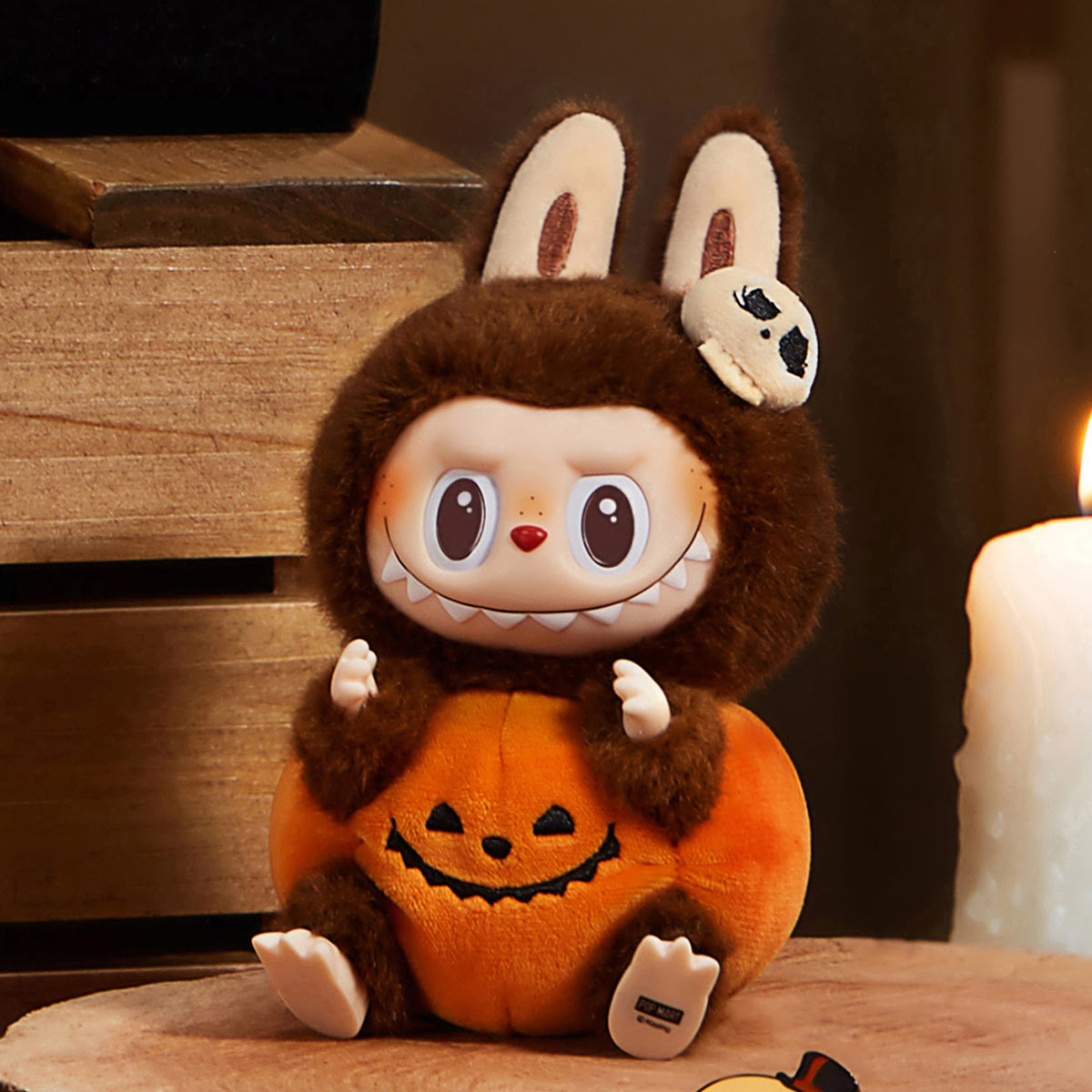 The Monsters Labubu bí ngô Happy Halloween Party Series-Sitting Pumpkin Vinyl Plush Pendant 8