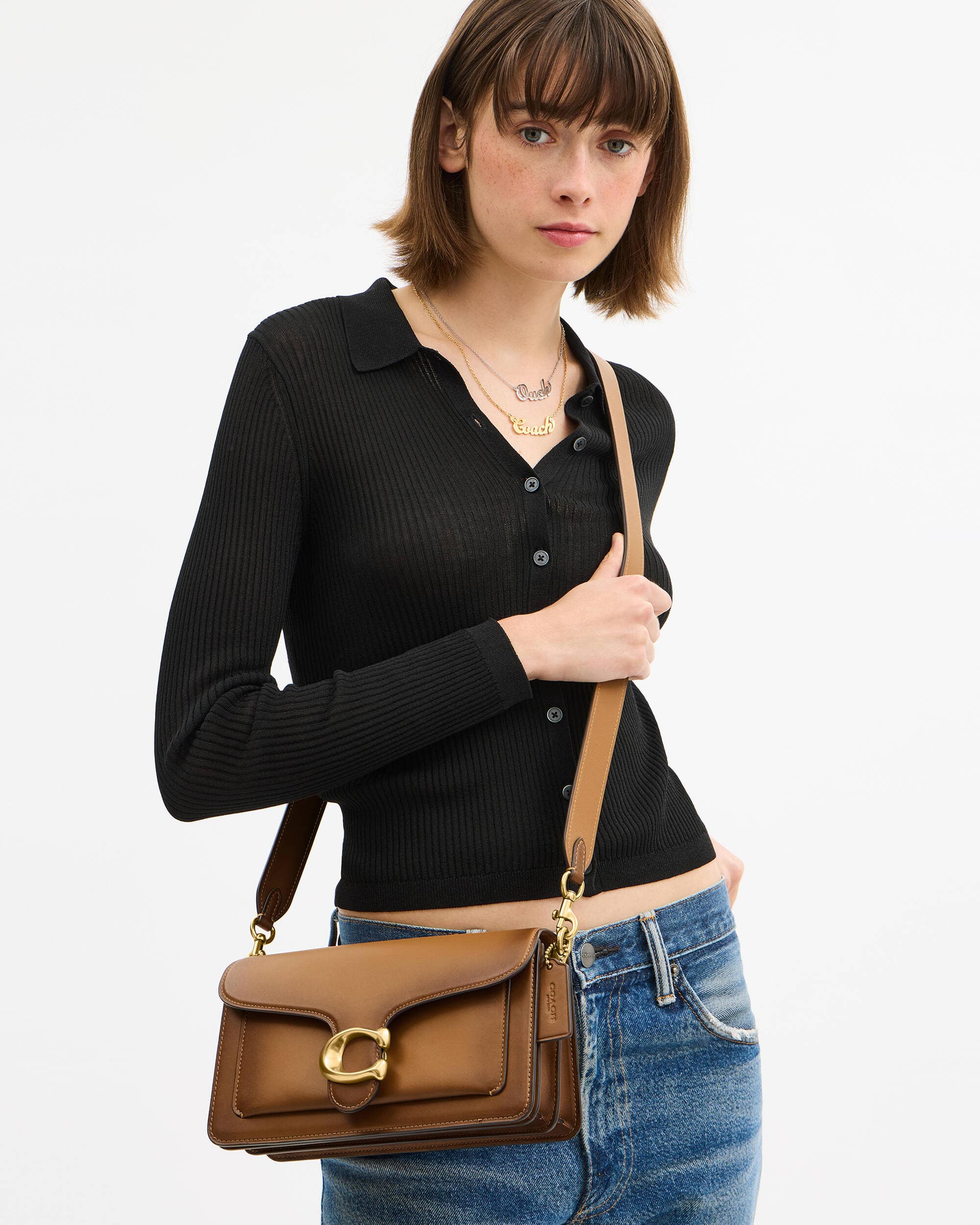 Túi đeo chéo Coach Tabby Shoulder Bag 26 Brown CCC02 8