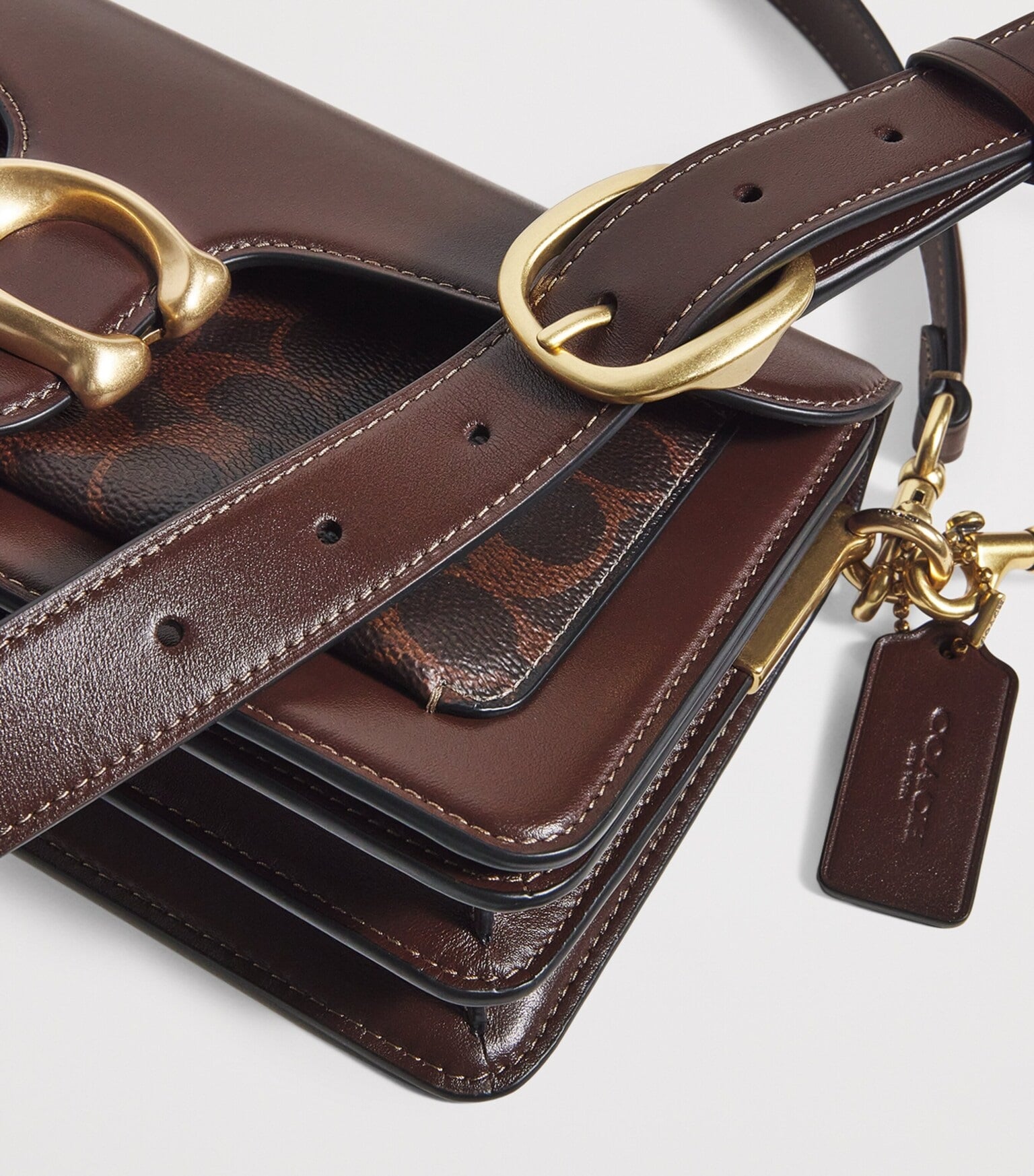 Túi đeo chéo Coach Tabby Shoulder Bag 26 In Signature Canvas Brass Maple CI032 6