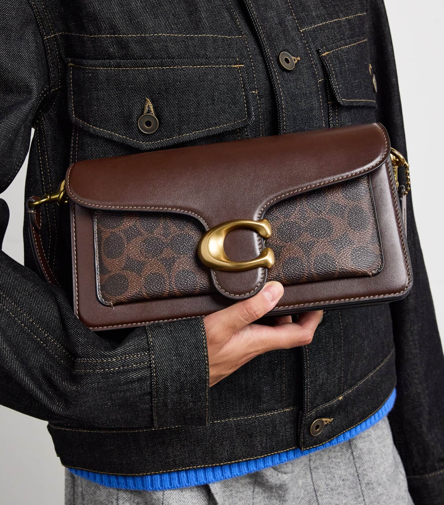 Túi đeo chéo Coach Tabby Shoulder Bag 26 In Signature Canvas Brass Maple CI032 18