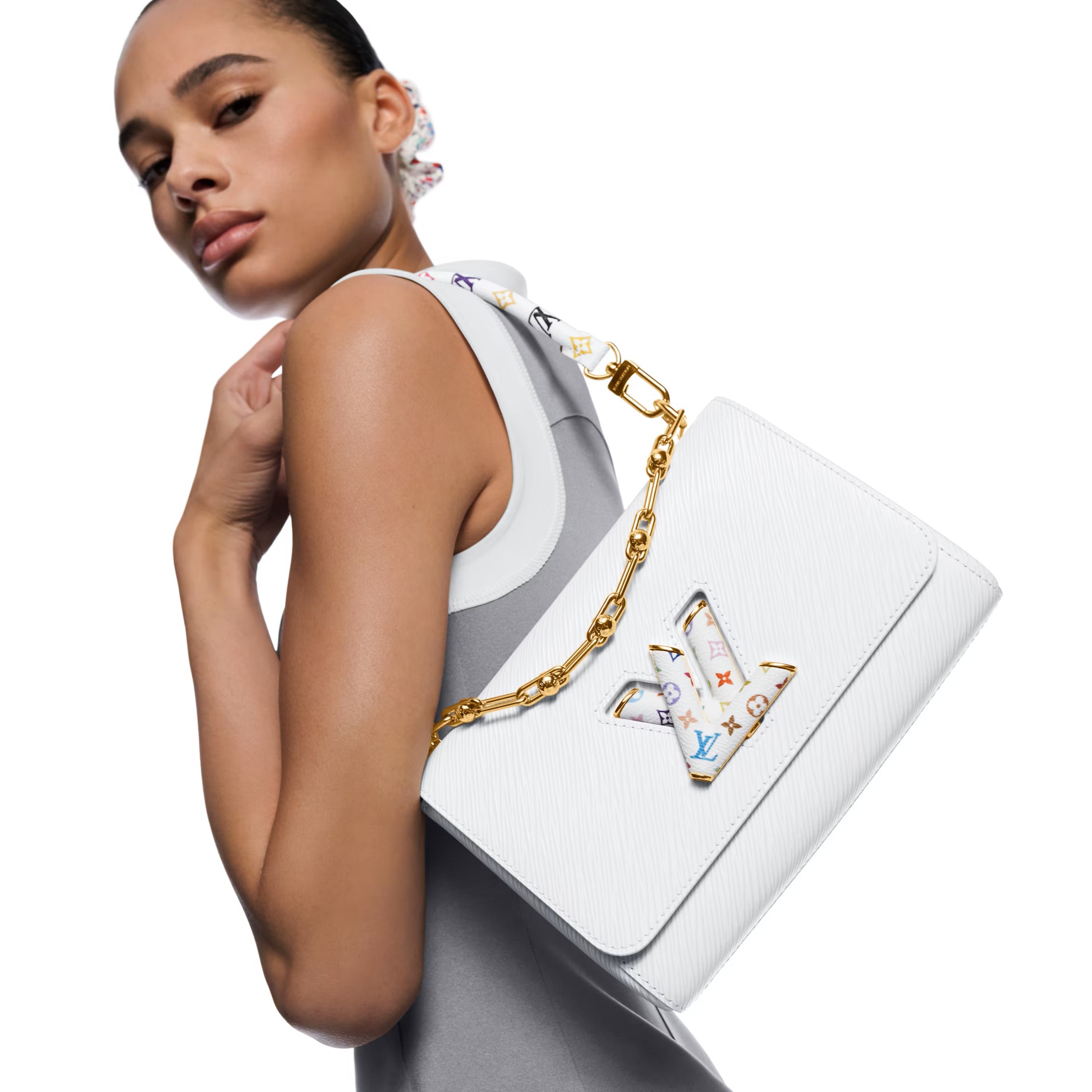 Túi xách Louis Vuitton LV x TM Twist MM Slim White 8