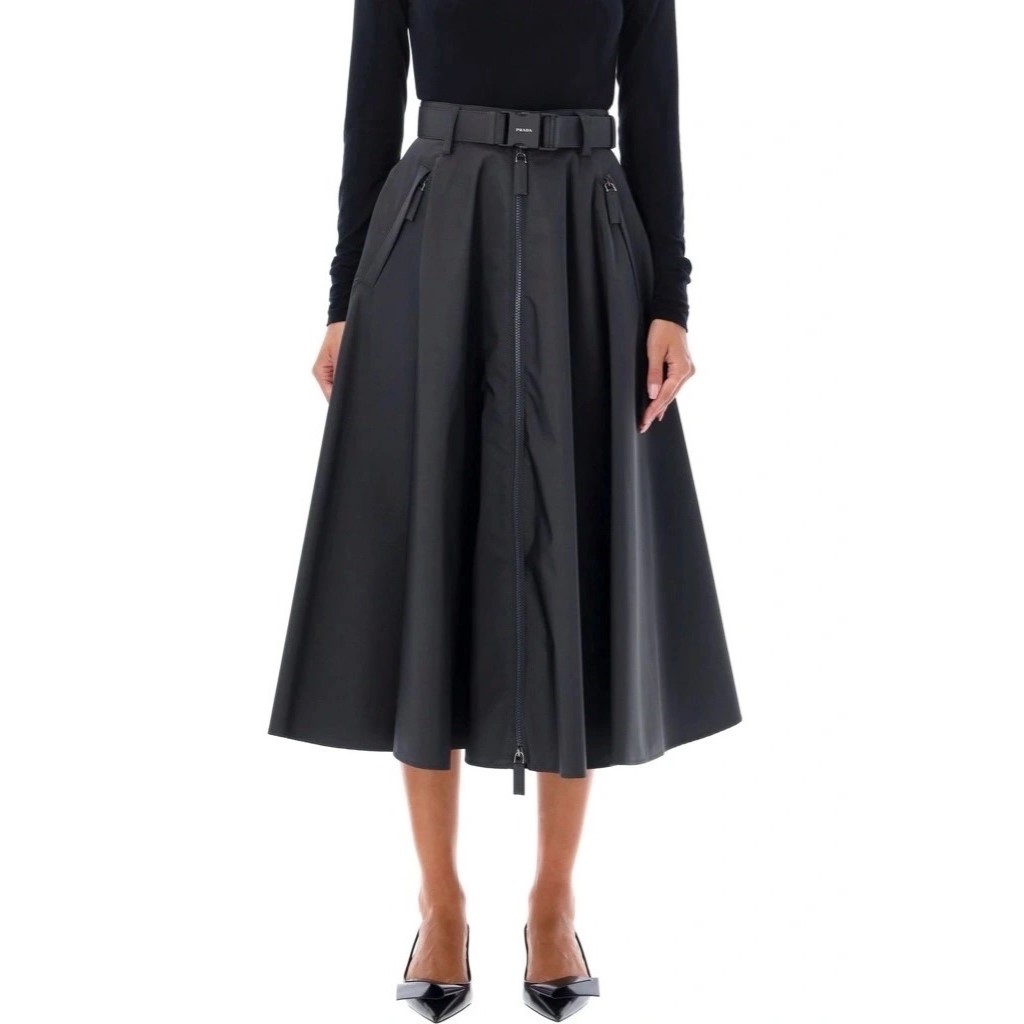 Chân váy dài Prada Technical Fabric Midi-Skirt 9