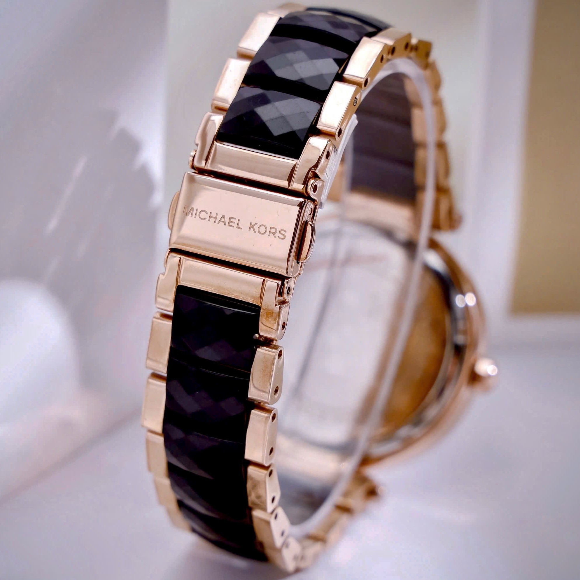 Đồng hồ đeo tay nữ Michael Kors Parker Rose Gold-Tone and Acetate Watch MK6414 1