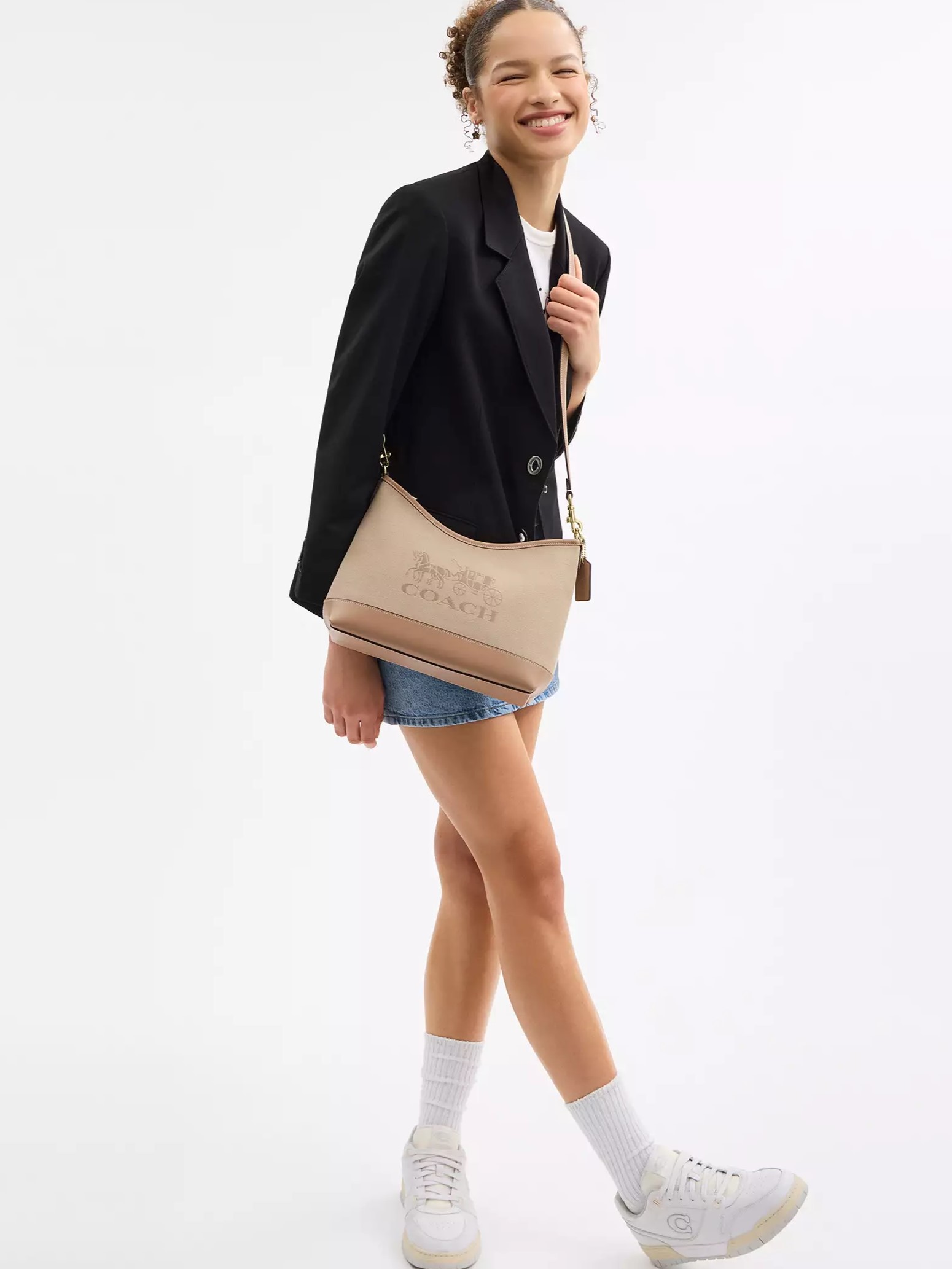 Túi xách Coach nữ Laurel Shoulder Bag With Horse And Carriage Dark Natural Multi CAK91 5