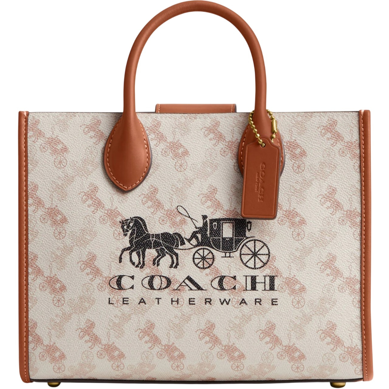 Túi xách Coach nữ Ace Tote 26 With Horse And Carriage Print Beige CR680 9